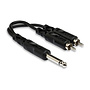 Hosa YPR-124 Y Adaptor Cable, 1/4” TS Male to Dual RCA Male