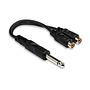 Hosa YPR-103 Y Adaptor Cable, 1/4" TS Male to Dual RCA Female