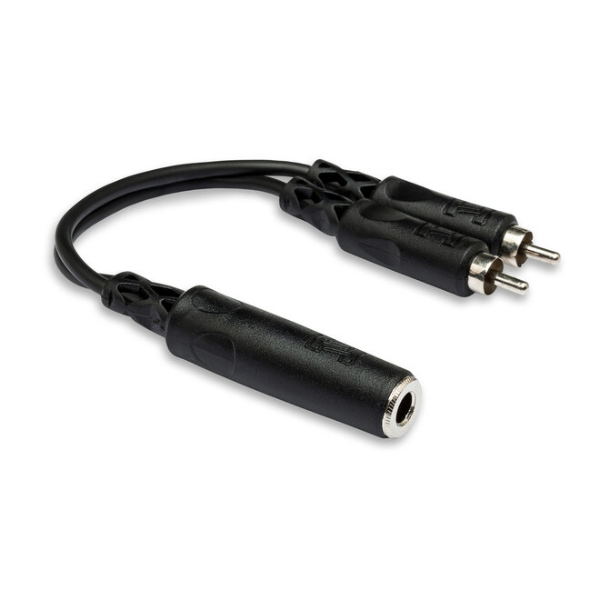 Hosa YPR-131 Y Adaptor Cable, 1/4" TS Female to Dual RCA Male