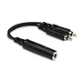 Hosa YPR-131 Y Adaptor Cable, 1/4" TS Female to Dual RCA Male