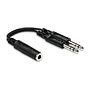 Hosa YPP-308 Y Adaptor Cable, 1/4" TRS Female to Dual 1/4" TRS Male