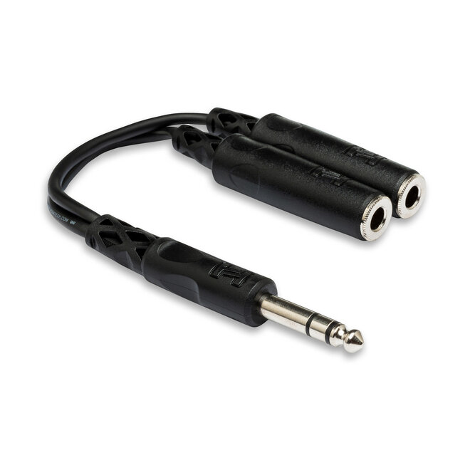 Hosa YPP-118 Y Adaptor Cable, 1/4" TRS Male to Dual 1/4" TRS Female