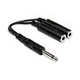Hosa YPP-111 Y Adaptor Cable, 1/4" TS Male to Dual 1/4" TS Female