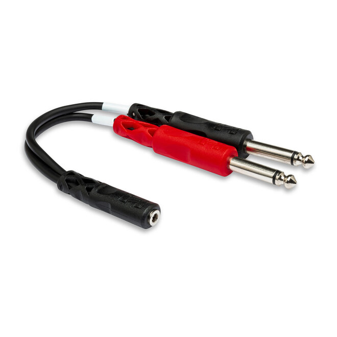 Hosa YMP-434 Stereo Breakout Cable, 3.5mm TRS Female to Dual 1/4" TS Male