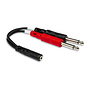 Hosa YMP-434 Stereo Breakout Cable, 3.5mm TRS Female to Dual 1/4" TS Male