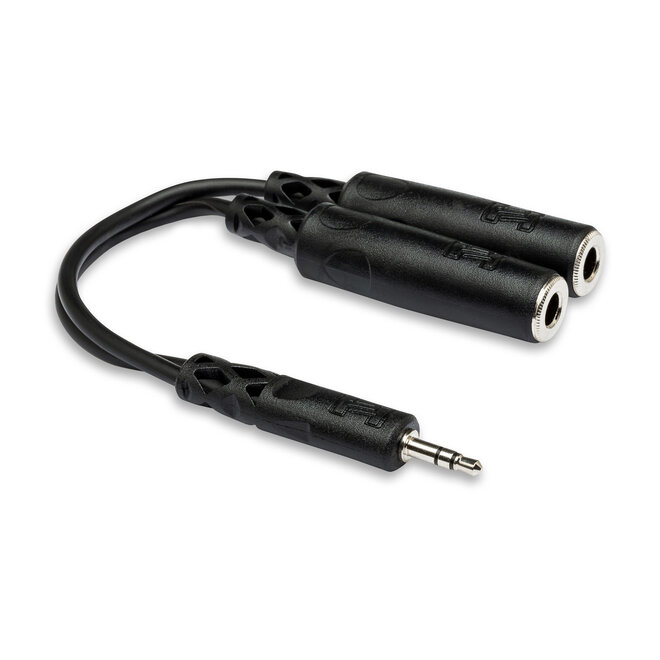 Hosa YMP-233 Y Adaptor Cable, 3.5mm TRS Male to Dual 1/4" TRS Female