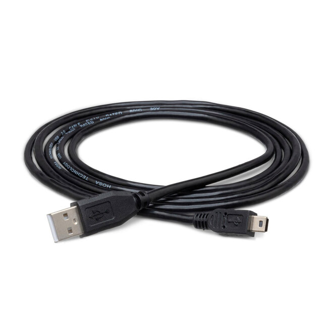 Hosa USB-203AM High Speed USB Cable, Type A to Mini-B, 3'