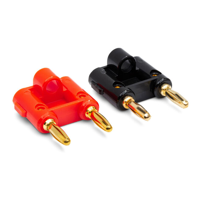 Hosa BNA-100 Dual Banana Connector, Black/Red (2 Pack)