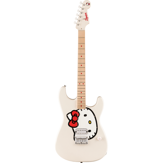 Squier Fender x Hello Kitty Stratocaster, White, w/Deluxe Gigbag
