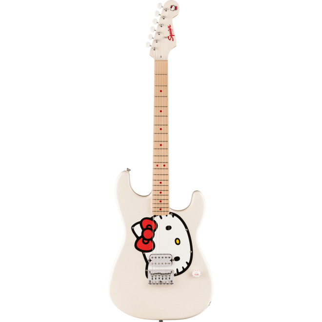 Squier Fender x Hello Kitty Stratocaster, White, w/Deluxe Gigbag