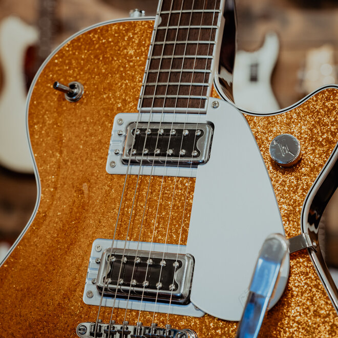 Gretsch G5230T Electromatic Sparkle Jet FT Single-Cut Electric Guitar, w/Bigsby, Laurel Fingerboard, Gold Sparkle