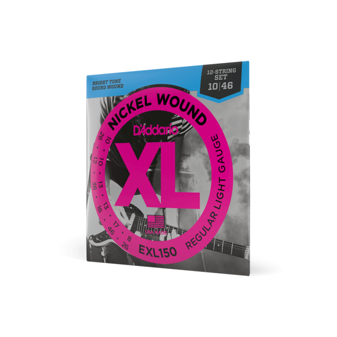 D'Addario EXL150 XL Nickel Wound Electric Guitar Strings, 12-String, 10-46 Light