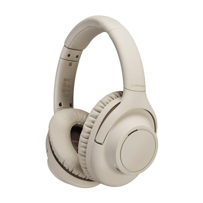 Audio-Technica ATH-S300BT Wireless Noise-Cancelling Headphones, Beige