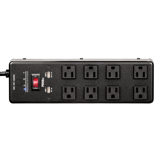 ART PDS8U 8-Outlet Surge Protector, w/USB & 20' Cable
