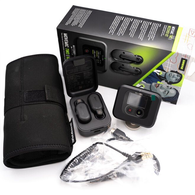 Shure MoveMic Two Reciever Kit Dual-Channel Wireless Lavalier Microphone System w/Receiver