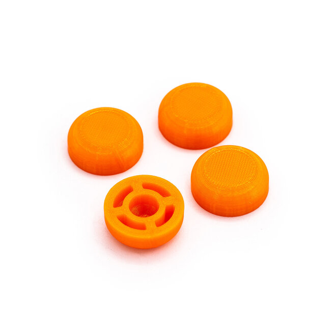 Effects Pedal Footswitch Button, Orange (4 Pack)