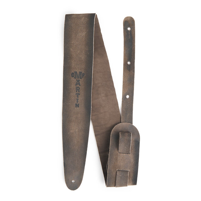 Martin Reversible Roughout Leather Guitar Strap, Grayburst