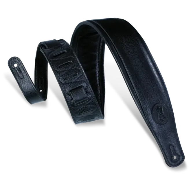 Levy's Signature Legacy Series 3” Garment Leather Guitar Strap, Black