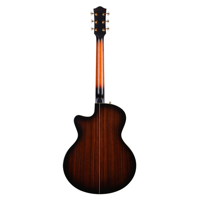 Godin Connaisseur Mini-Jumbo Acoustic-Electric Guitar, Solid Spruce/Rosewood, Black, w/Hardshell Case