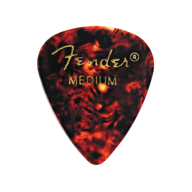 Fender Classic Celluloid Guitar Picks, 351 Shape, Tortoiseshell, Medium (12 Pack)