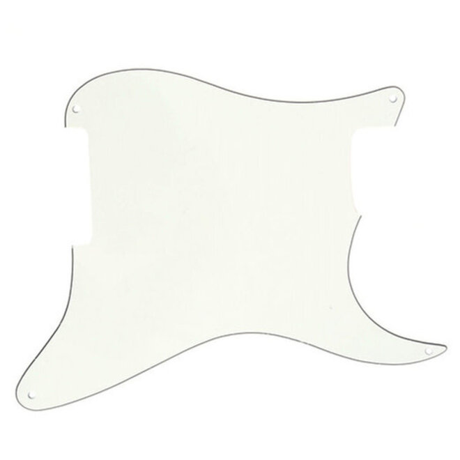 Stratocaster Blank Pickguard, 4 Hole, 3 Ply, Aged White