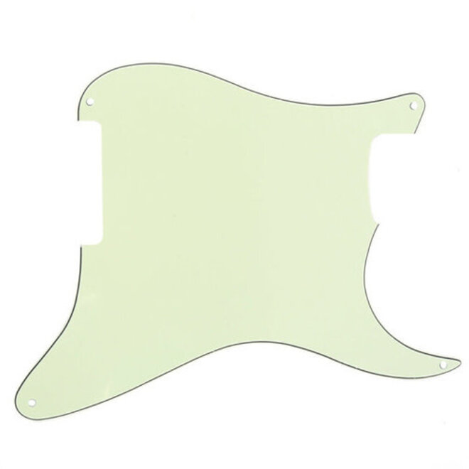 Stratocaster Blank Pickguard, 4 Hole, 3 Ply, Mint Green