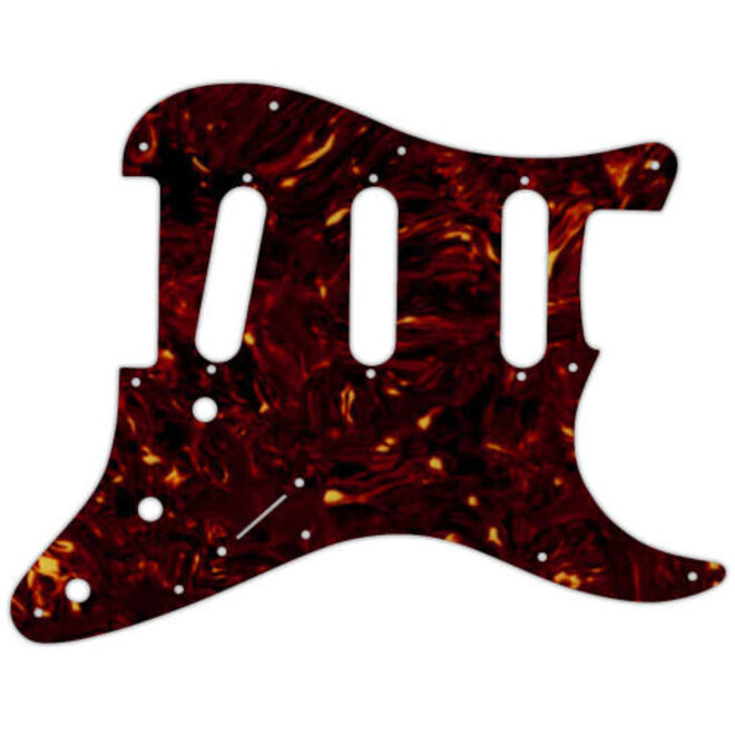 Stratocaster Pickguard, 11 Hole, SSS, 4 Ply, Modern Tortoise