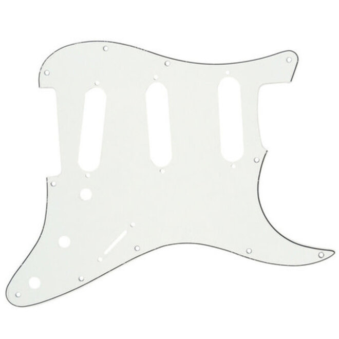 Stratocaster Pickguard, 11 Hole, SSS, 3 Ply, Aged White