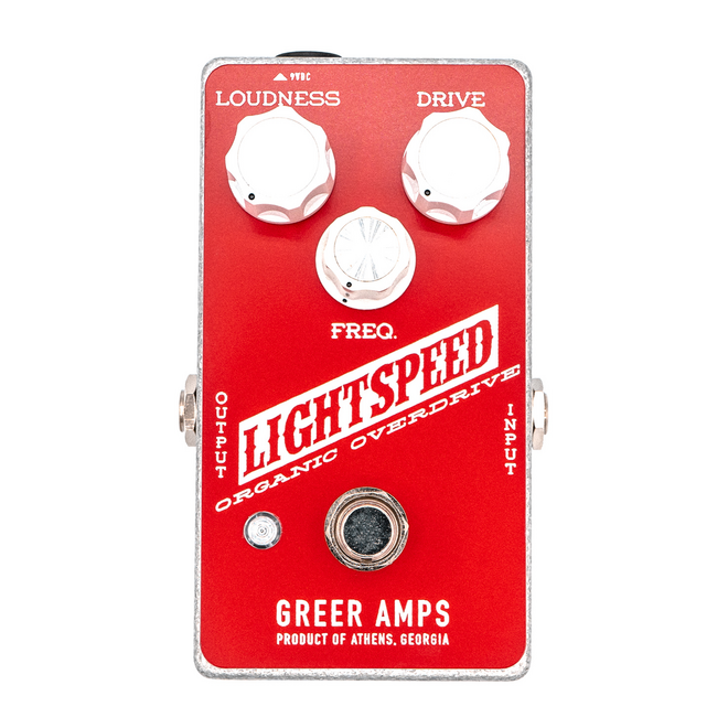 Greer Amps Lightspeed Organic Overdrive Pedal, Canuck Red