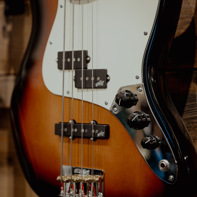 Fender JB Custom Fretless Jazz PJ Bass, Pau Ferro Fingerboard, 3-Color Sunburst