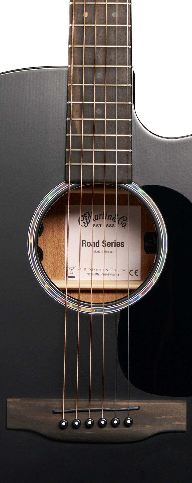 Martin DC-10E Modern Road Series Cutaway Acoustic-Electric Guitar, Solid Spruce/Sapele, Black Finish, w/Gigbag
