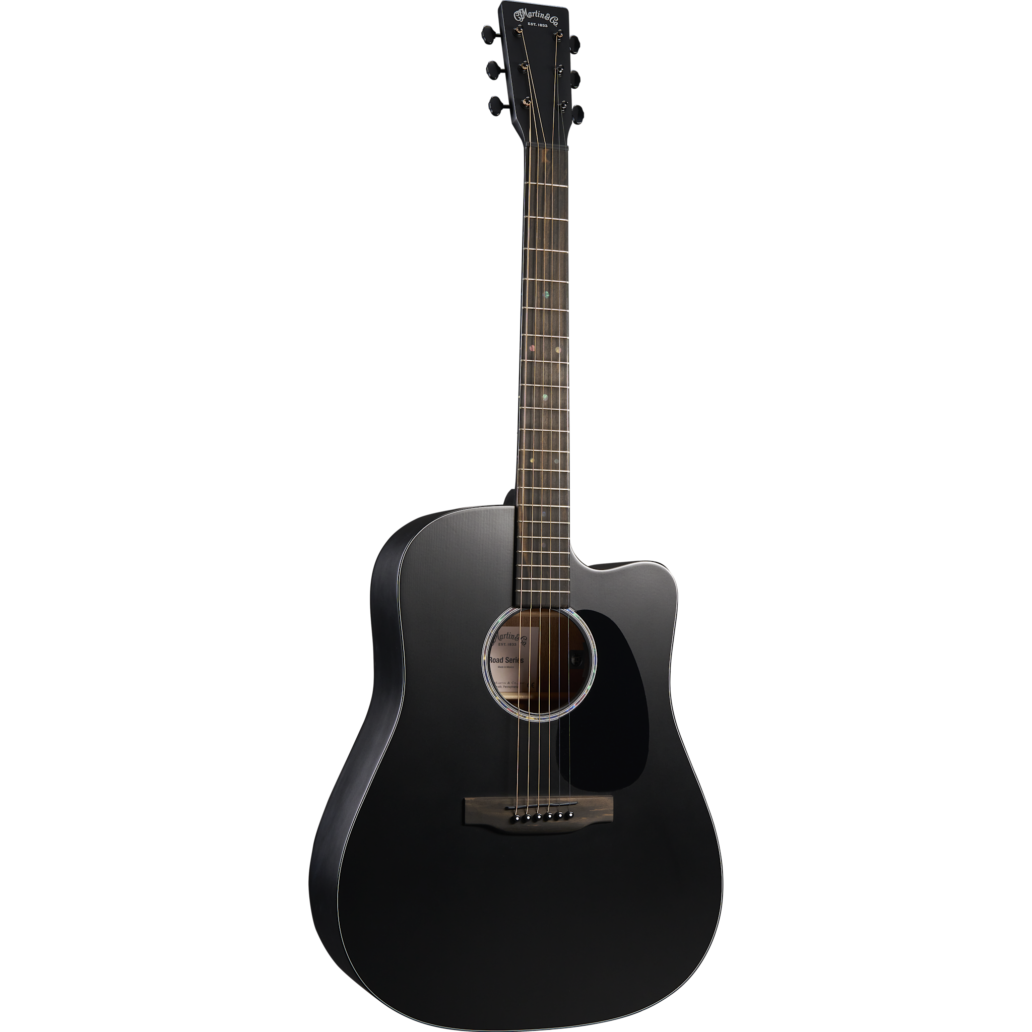Martin DC-10E Modern Road Series Cutaway Acoustic-Electric Guitar, Solid Spruce/Sapele, Black Finish, w/Gigbag