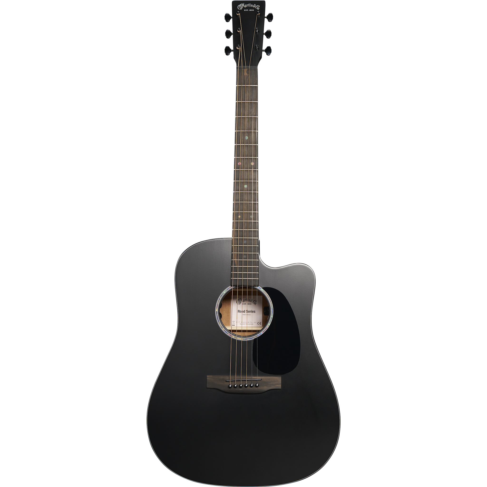 Martin DC-10E Modern Road Series Cutaway Acoustic-Electric Guitar, Solid Spruce/Sapele, Black Finish, w/Gigbag