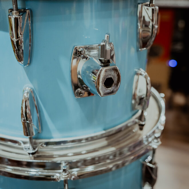 1980s Yamaha Tour Custom 8000 4pc Shell Pack, Made in Japan, Custom Blue Lacquer