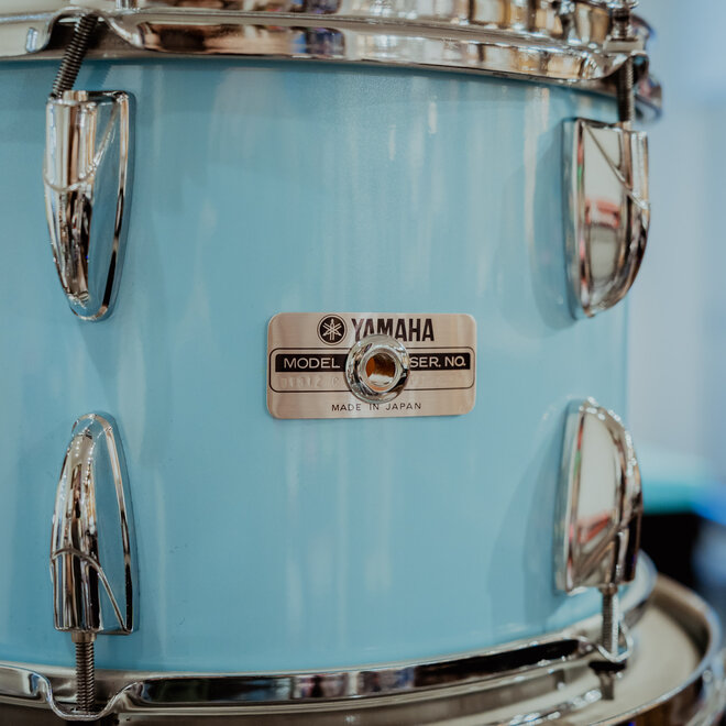 1980s Yamaha Tour Custom 8000 4pc Shell Pack, Made in Japan, Custom Blue Lacquer