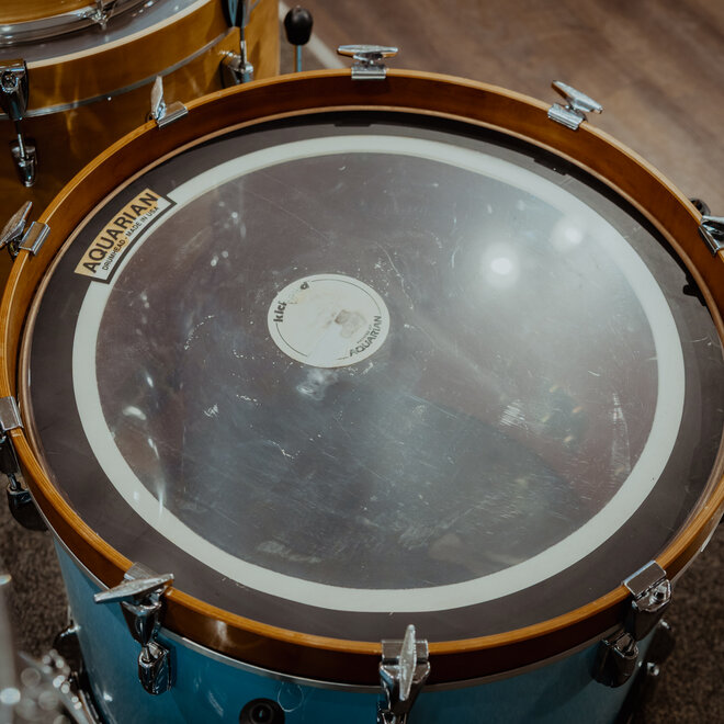 1980s Yamaha Tour Custom 8000 4pc Shell Pack, Made in Japan, Custom Blue Lacquer