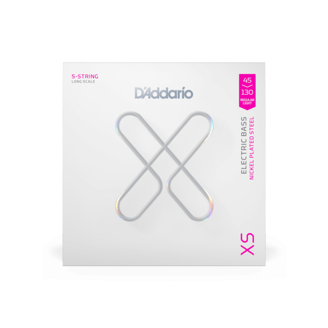 D'Addario XS Coated Bass Guitar Strings, 5-String, 45-130 Regular Light, Long Scale