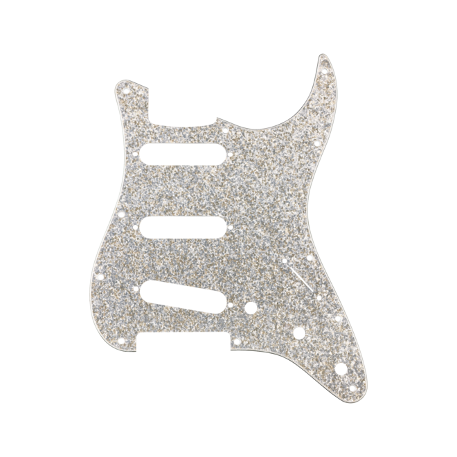 Fender Hybrid Glass/Glitter Stratocaster S/S/S Pickguard, Silver Sparkle