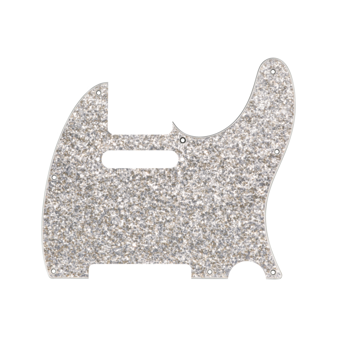 Fender Hybrid Glass/Glitter Telecaster S/S Pickguard, Silver Sparkle