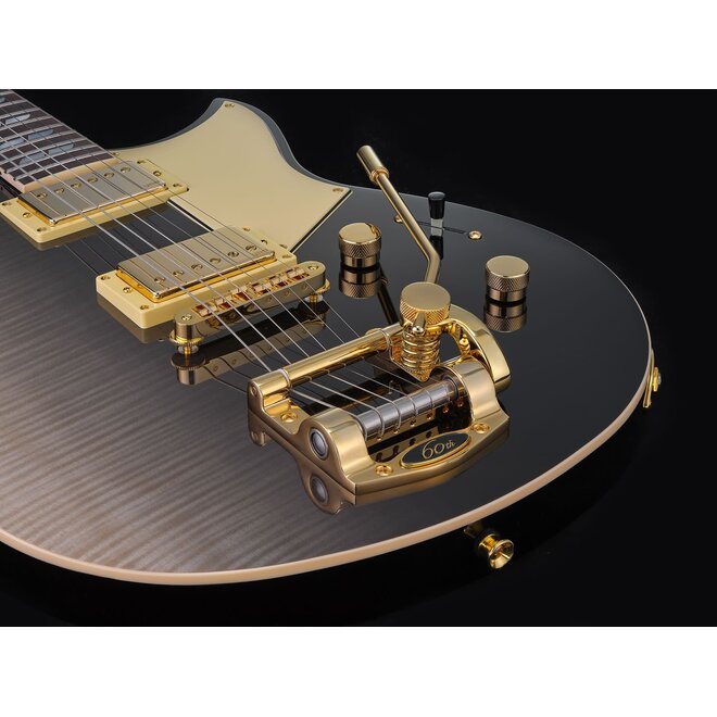 Yamaha Limited Edition 60th Anniversary Revstar RSP20B Electric Guitar, Flame Maple Top, Noble Black Burst, w/Deluxe Hardshell Case