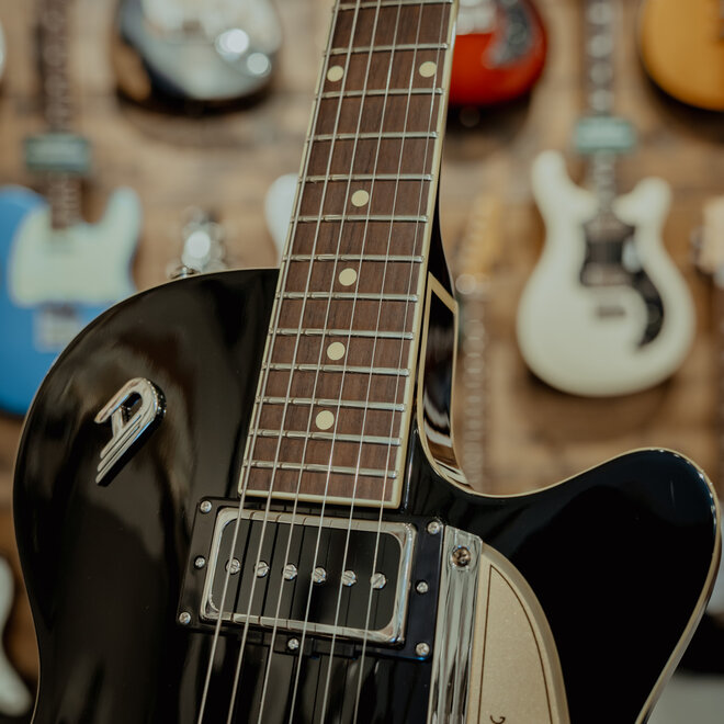 Duesenberg Starplayer TV Semi-Hollowbody Electric Guitar, Black, w/Case