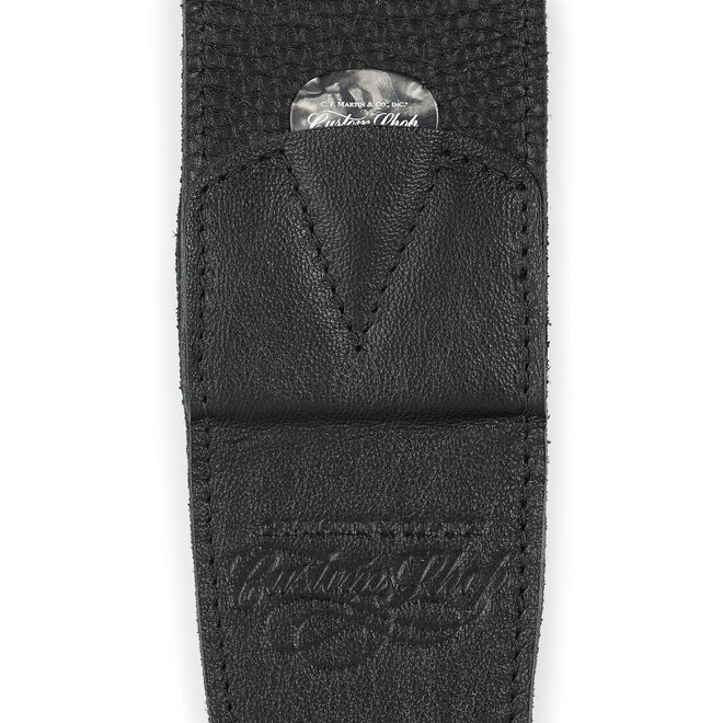 Martin Custom Shop Leather Pickholder Guitar Strap, Black