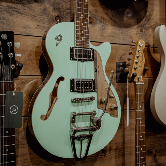 Duesenberg Starplayer TV Semi-Hollowbody Electric Guitar, Surf Green, w/Hardshell Case
