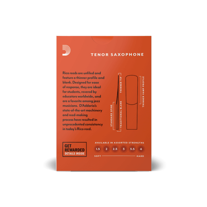 Rico by D'Addario Tenor Saxophone Reeds (10 Pack)
