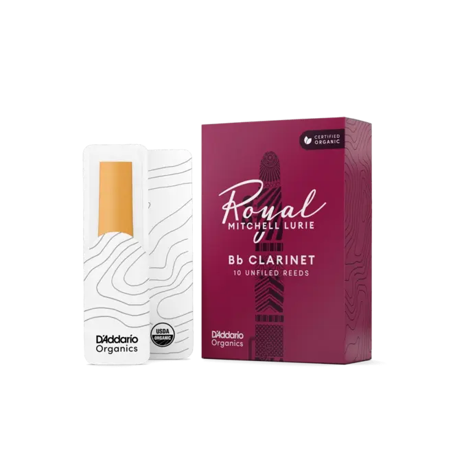 D'Addario Royal Mitchell Lurie Organic Bb Clarinet Reeds (10 Pack)
