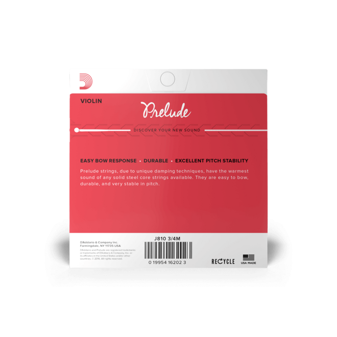 D'Addario Prelude Violin String Set, Medium