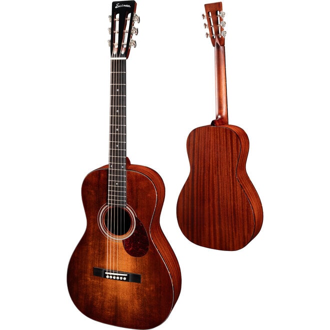 Eastman E1P Parlor Acoustic Guitar, Solid Sitka Spruce/Solid Sapele, Classic, w/Gigbag