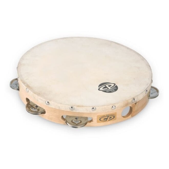 Cosmic Percussion CP379 10" Wood Tambourine w/Head, Single Row
