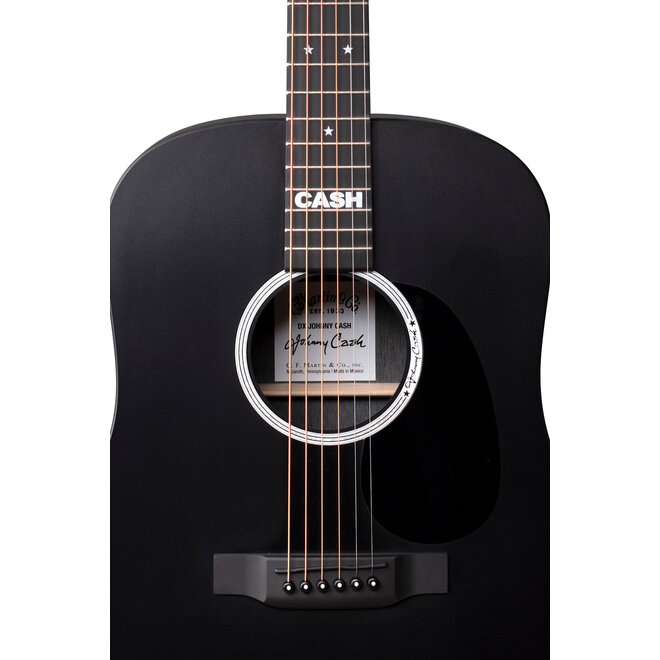Martin DX Johnny Cash Dreadnought Acoustic Guitar, All Black HPL, w/Gigbag