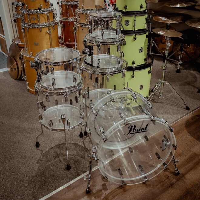 Pearl Crystal Beat 6pc Drum Kit Shell Pack, Clear Acrylic